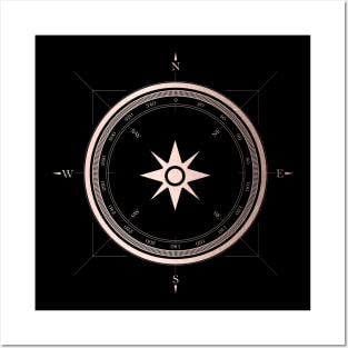 Rose Gold Compass III Posters and Art